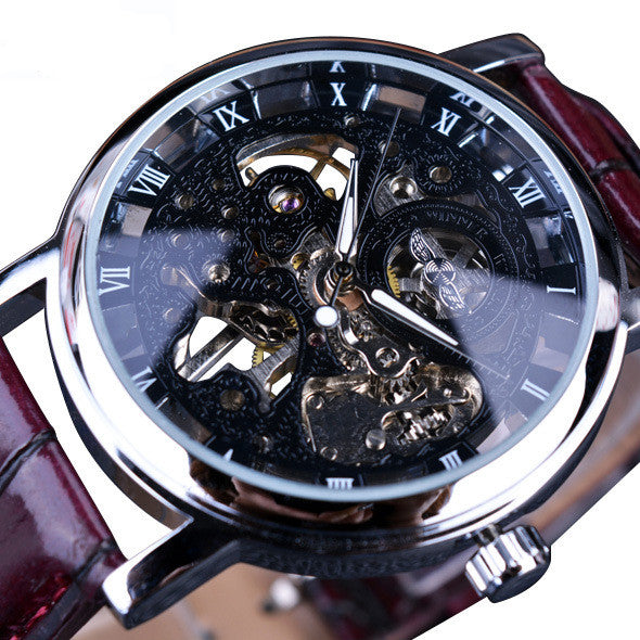 WINNER Mechanical Watch For Men With Premium Leather Straps, Water Resistant