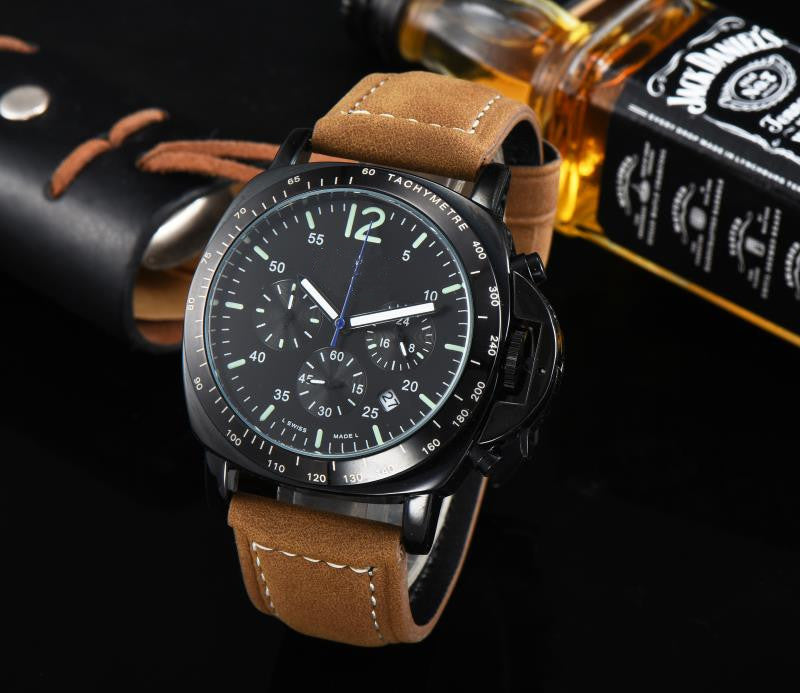 Special Calendar watch With Premuim Leather Strap For Men's Style