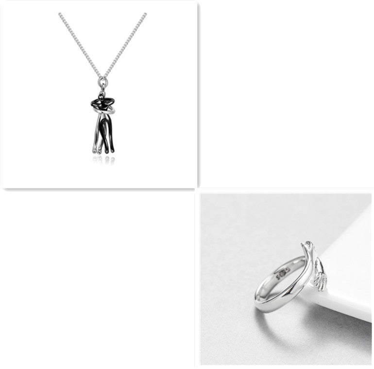 Valentine's Gift: Simple Love Hug Necklace for Men & Women - Unisex Couple Jewelry, Elegant Clavicle Chain