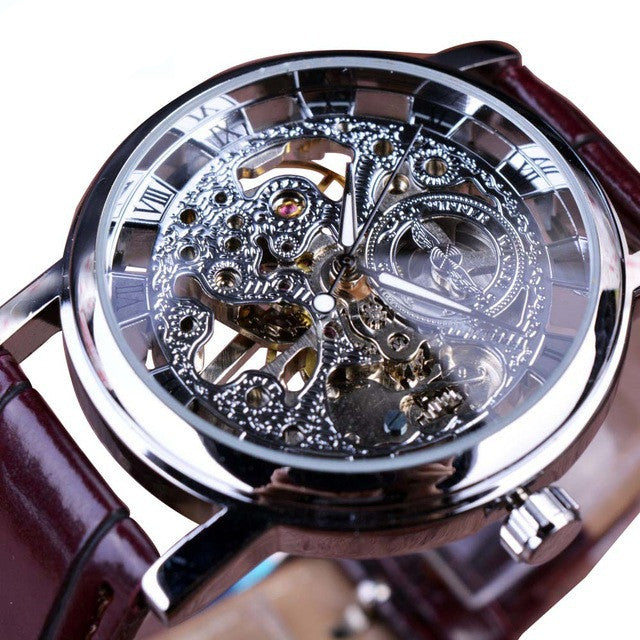 WINNER Mechanical Watch For Men With Premium Leather Straps, Water Resistant