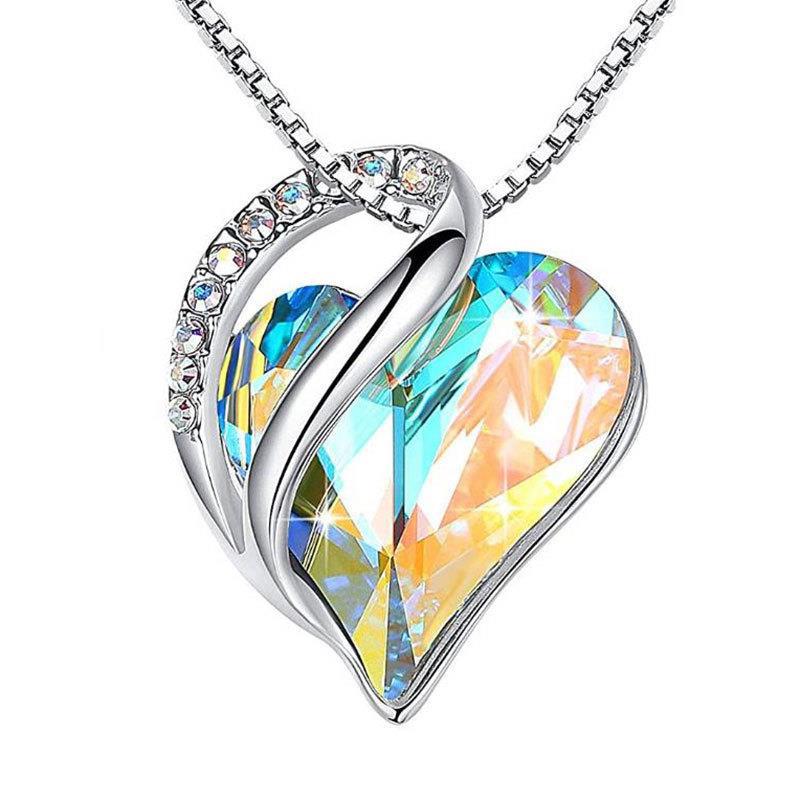 Sliver Heart Shaped Geometric Necklace Valentine's Day Gift