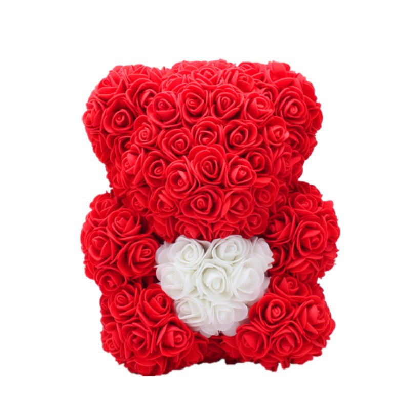 Valentine's Day Special: 25cm Rose Teddy Bear - Eternal Flower Gift with PE Foam - Romantic Valentine's Day Surprise