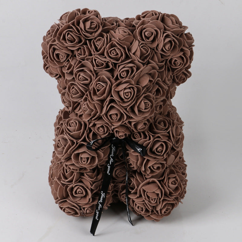 Valentine's Day Special: 25cm Rose Teddy Bear - Eternal Flower Gift with PE Foam - Romantic Valentine's Day Surprise