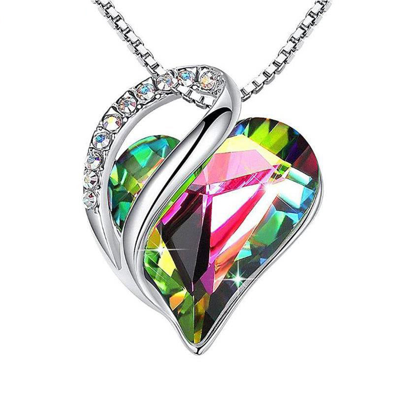 Sliver Heart Shaped Geometric Necklace Valentine's Day Gift