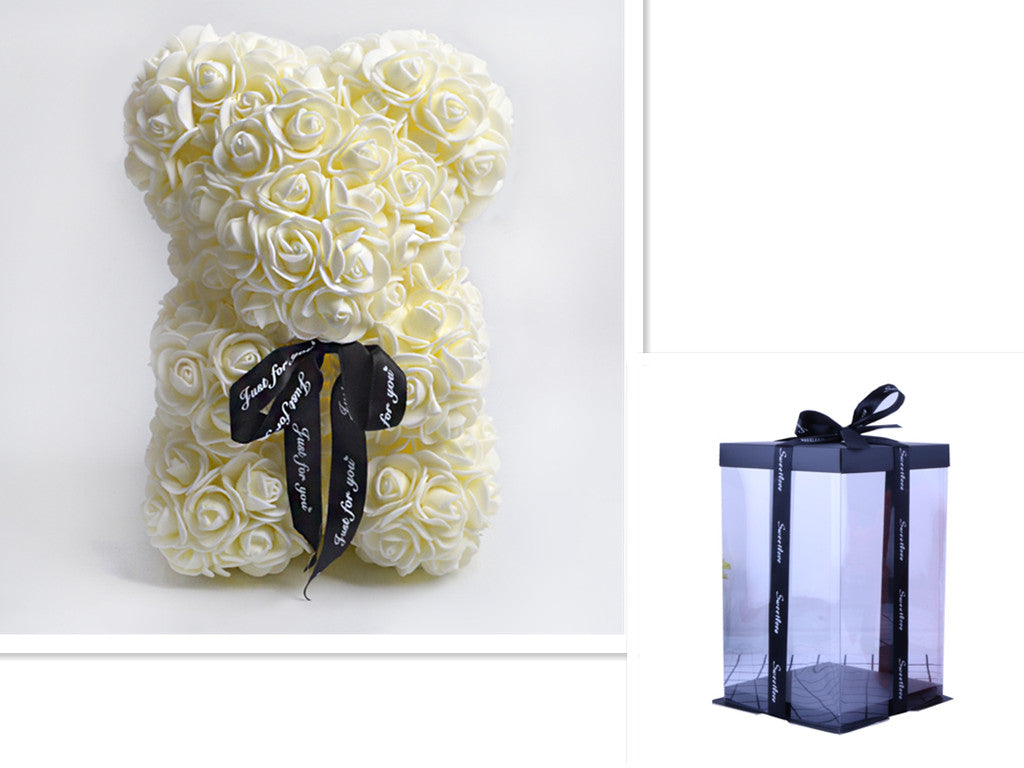 Valentine's Day Special: 25cm Rose Teddy Bear - Eternal Flower Gift with PE Foam - Romantic Valentine's Day Surprise