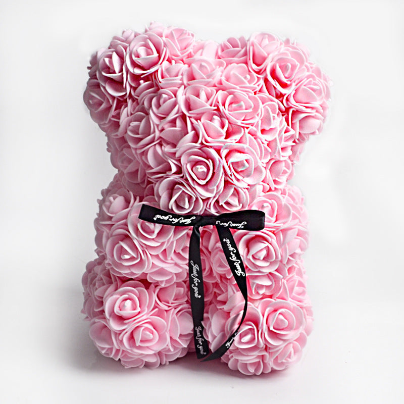 Valentine's Day Special: 25cm Rose Teddy Bear - Eternal Flower Gift with PE Foam - Romantic Valentine's Day Surprise