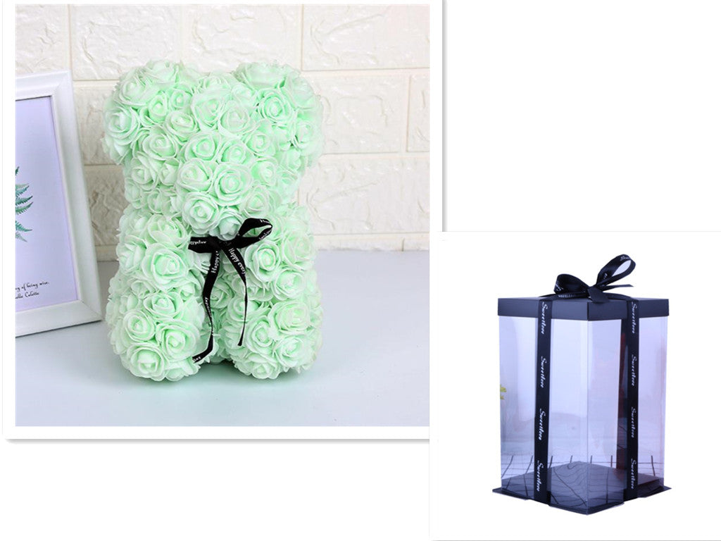 Valentine's Day Special: 25cm Rose Teddy Bear - Eternal Flower Gift with PE Foam - Romantic Valentine's Day Surprise