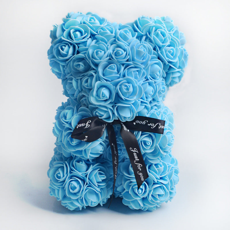 Valentine's Day Special: 25cm Rose Teddy Bear - Eternal Flower Gift with PE Foam - Romantic Valentine's Day Surprise