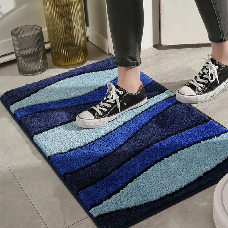 Inyahome Luxury Plush Bathmat Super Soft Microfiber Decoration Mats Water Absorption Bath Rug Super Cozy Quick Dry Floor Mats