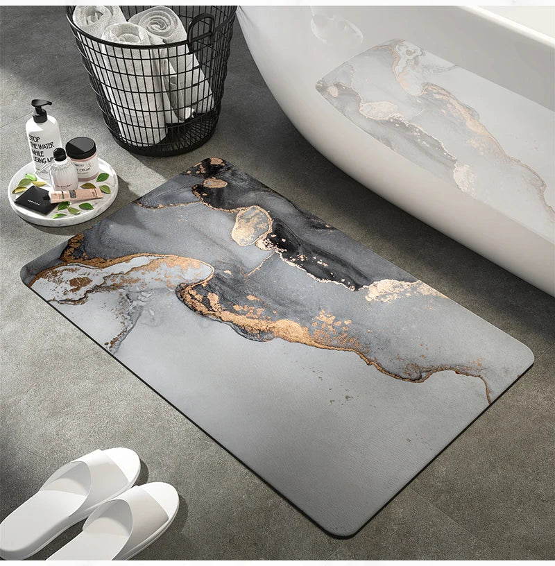 Luxury Bathroom Mats Anti Slip Shower Bath Mat Super Absorbent Quick Dry Foot Floor Mat Toilet Rug Doormat Carpet Washable