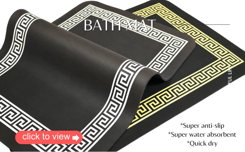 Super Non-slip Bathroom Carpet Water Absorbent Golden Rug Luxury Kitchen Rug Small Bath Mat Home Decorations Entrance Doormat