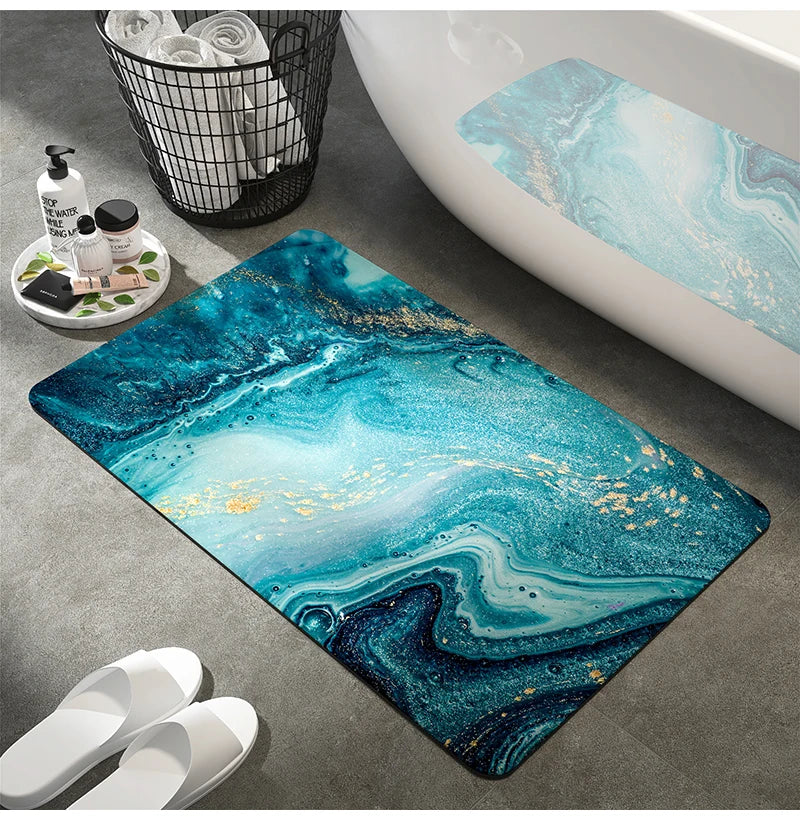 Luxury Bathroom Mats Anti Slip Shower Bath Mat Super Absorbent Quick Dry Foot Floor Mat Toilet Rug Doormat Carpet Washable