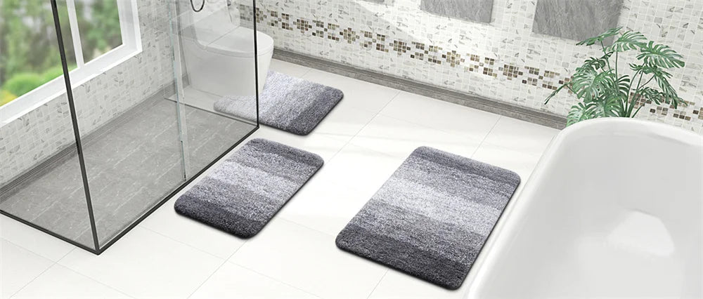 Olanly Luxury Bathroom Rug Soft Foot Mat Absorbent Microfiber Bath Rugs Non-Slip Plush Carpet Wash Dry Bath Mat For Floor Shower