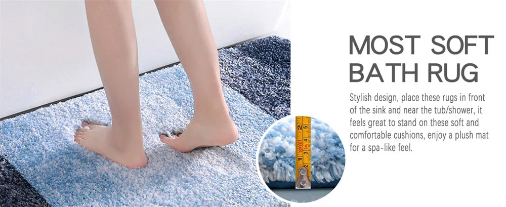 Olanly Luxury Bathroom Rug Soft Foot Mat Absorbent Microfiber Bath Rugs Non-Slip Plush Carpet Wash Dry Bath Mat For Floor Shower