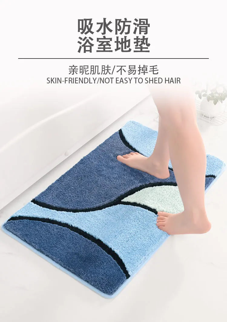 Luxury Bathroom Rug Soft Foot Mat Absorbent Microfiber Bath Rugs Non-Slip Plush Carpet Wash Dry Bath Mat For Floor Shower