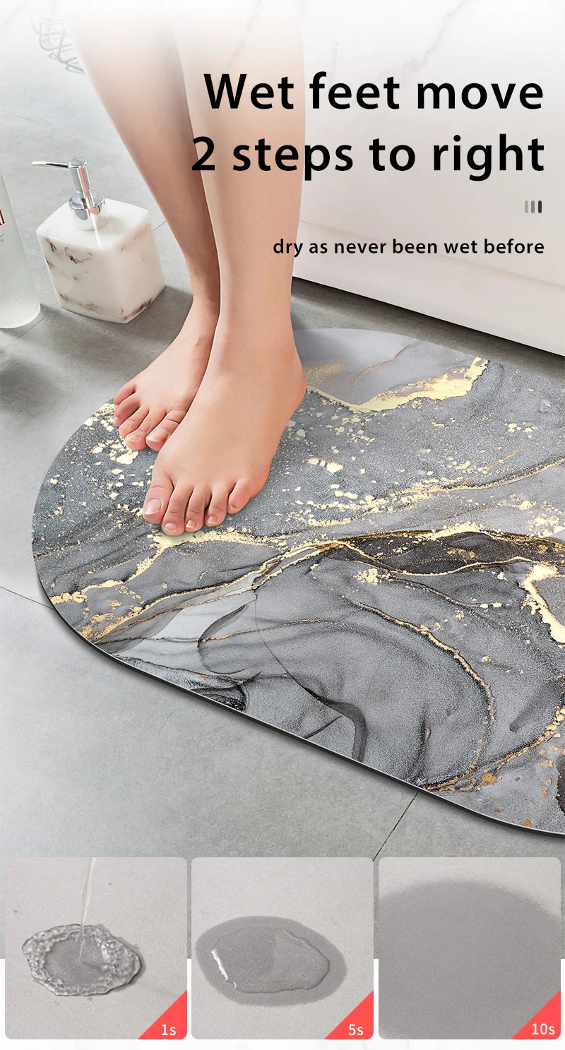 Luxury Bathroom Mats Anti Slip Shower Bath Mat Super Absorbent Quick Dry Foot Floor Mat Toilet Rug Doormat Carpet Washable