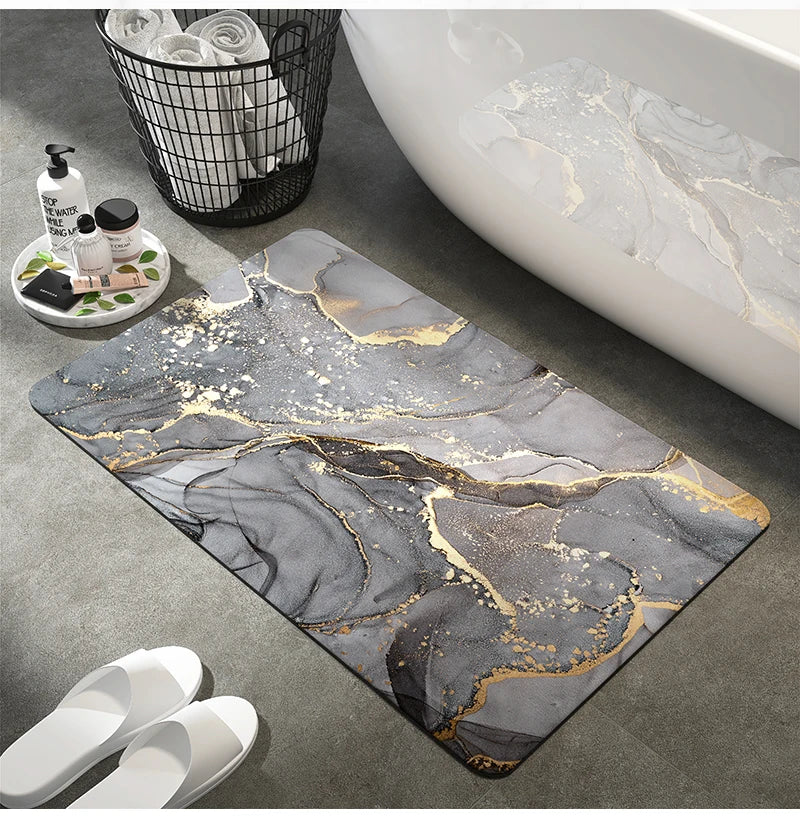 Luxury Bathroom Mats Anti Slip Shower Bath Mat Super Absorbent Quick Dry Foot Floor Mat Toilet Rug Doormat Carpet Washable