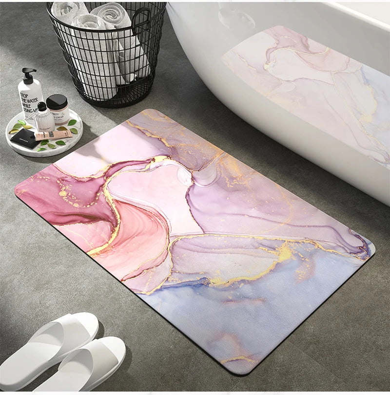 Luxury Bathroom Mats Anti Slip Shower Bath Mat Super Absorbent Quick Dry Foot Floor Mat Toilet Rug Doormat Carpet Washable