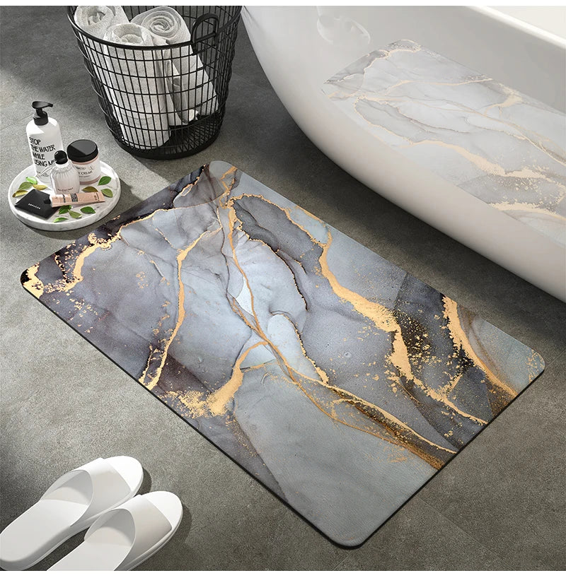 Luxury Bathroom Mats Anti Slip Shower Bath Mat Super Absorbent Quick Dry Foot Floor Mat Toilet Rug Doormat Carpet Washable