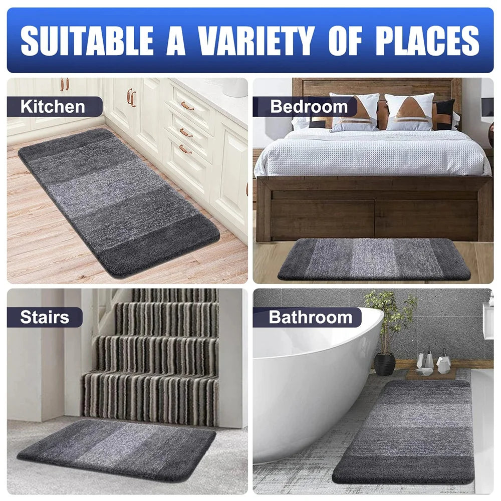 Olanly Luxury Bathroom Rug Soft Foot Mat Absorbent Microfiber Bath Rugs Non-Slip Plush Carpet Wash Dry Bath Mat For Floor Shower