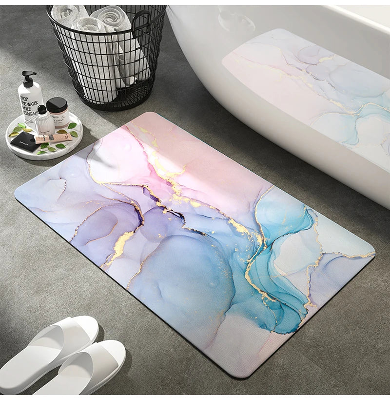 Luxury Bathroom Mats Anti Slip Shower Bath Mat Super Absorbent Quick Dry Foot Floor Mat Toilet Rug Doormat Carpet Washable