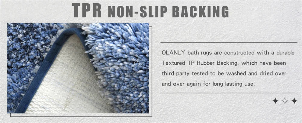 Olanly Luxury Bathroom Rug Soft Foot Mat Absorbent Microfiber Bath Rugs Non-Slip Plush Carpet Wash Dry Bath Mat For Floor Shower