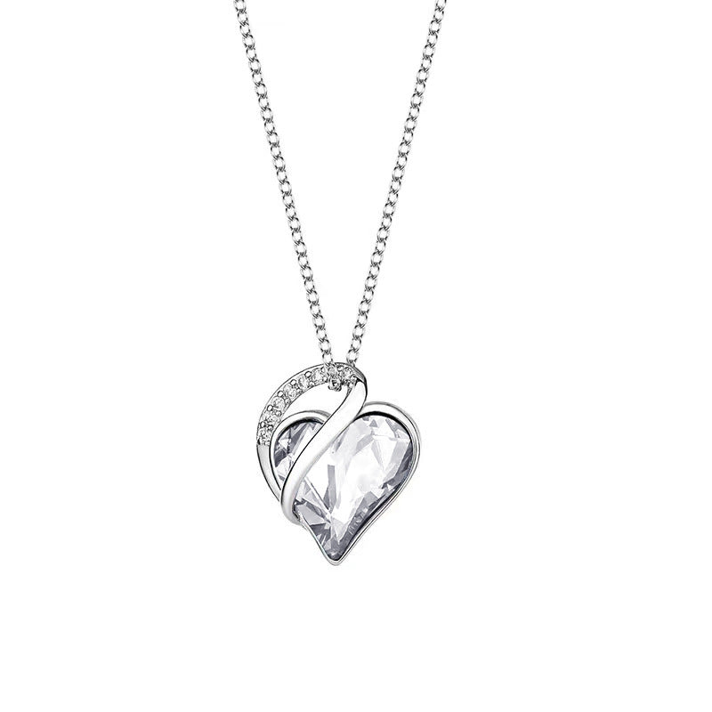 Sliver Heart Shaped Geometric Necklace Valentine's Day Gift