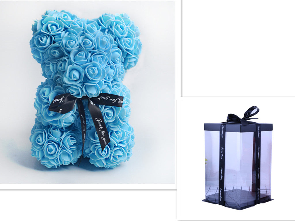 Valentine's Day Special: 25cm Rose Teddy Bear - Eternal Flower Gift with PE Foam - Romantic Valentine's Day Surprise